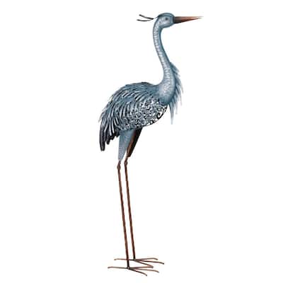 Metallic Blue Solar Heron - Up