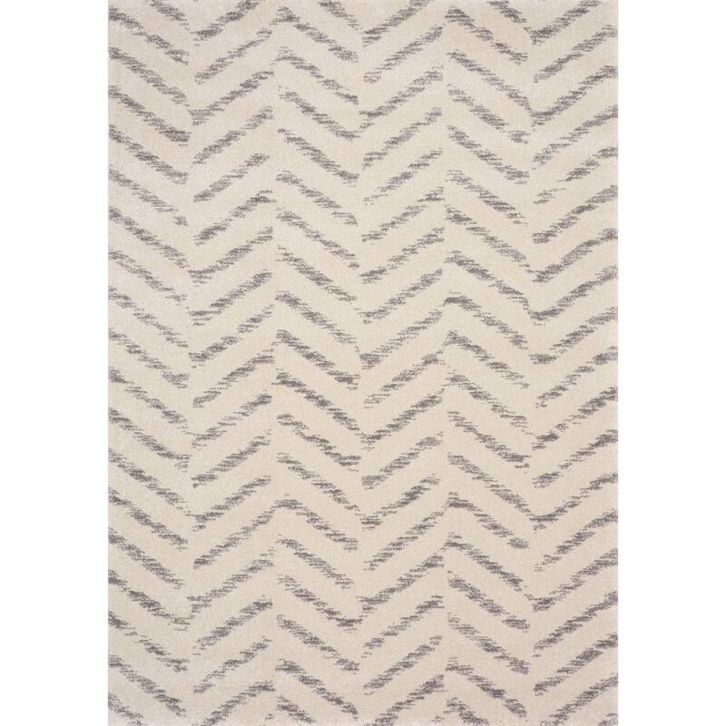 Brookfield Collection - Faded Grey/Cream Zig Zag Rug