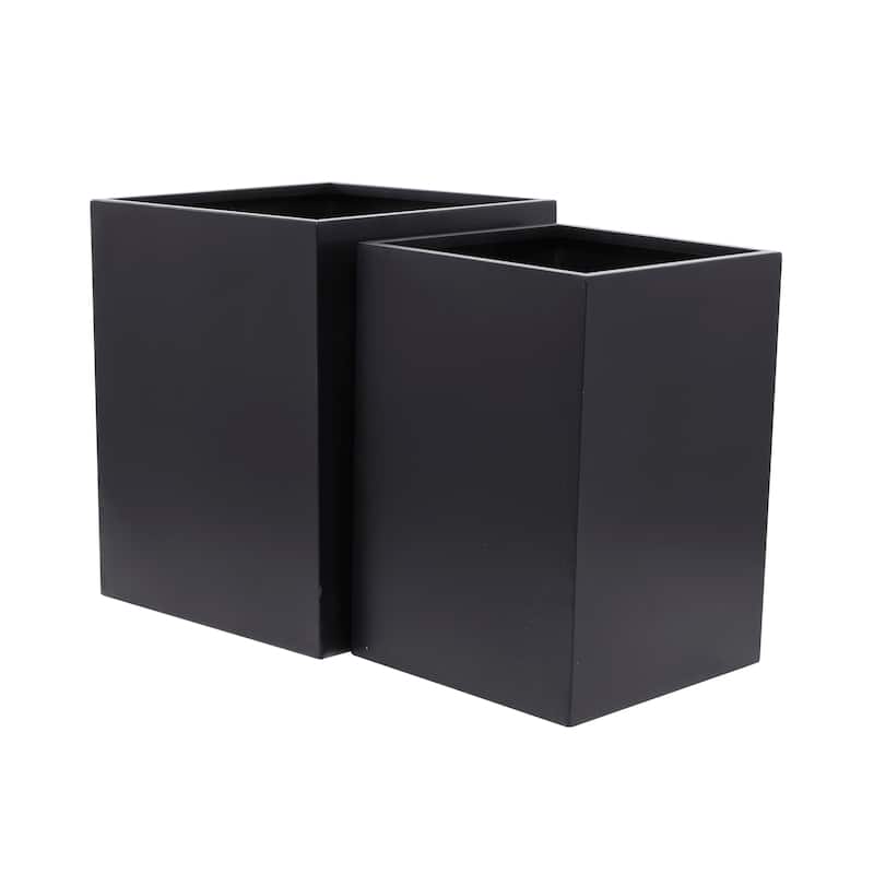 Metal Indoor Outdoor Planter - Set of 2 Black or White - CosmoLiving by Cosmopolitan