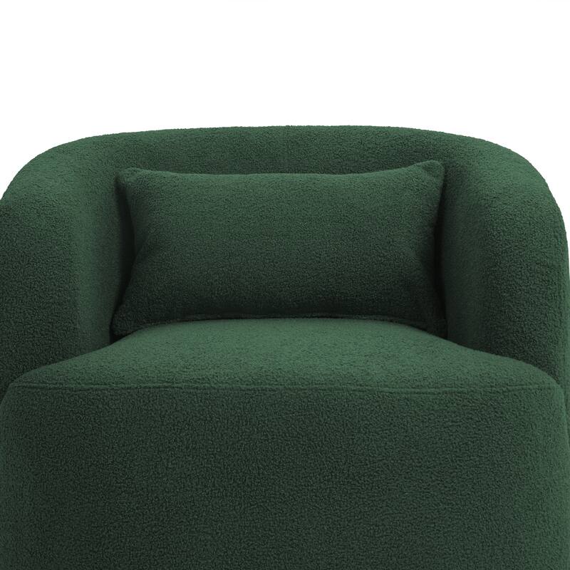 Set of 2 Single Accent Chair Teddy Swivel Barrel Chairs