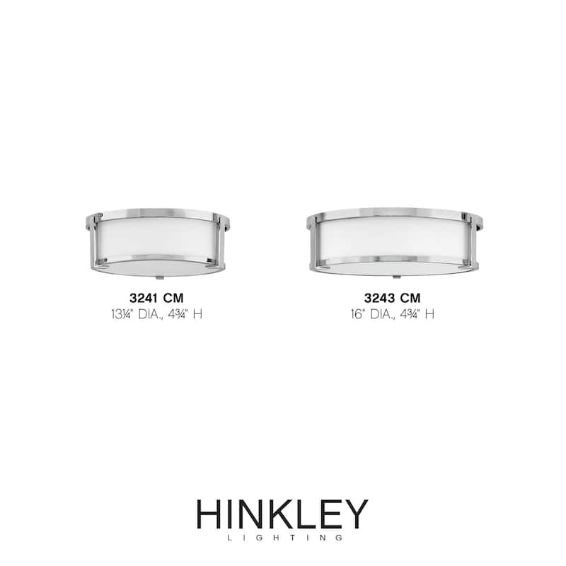 Hinkley Lighting Lowell 2 Light 13" Wide Flush Mount Drum Ceiling