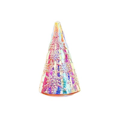 Colorful Glass Christmas Tree Light – Tabletop Holiday Décor for Indoor Display, Battery Powered - Pink - XT0806SF