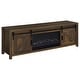 preview thumbnail 1 of 13, Enfield 71-Inch TV Stand Fireplace Media Console Dark Pine Dark Pine