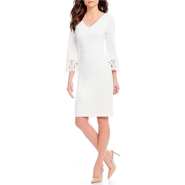 calvin klein bell sleeve sheath dress