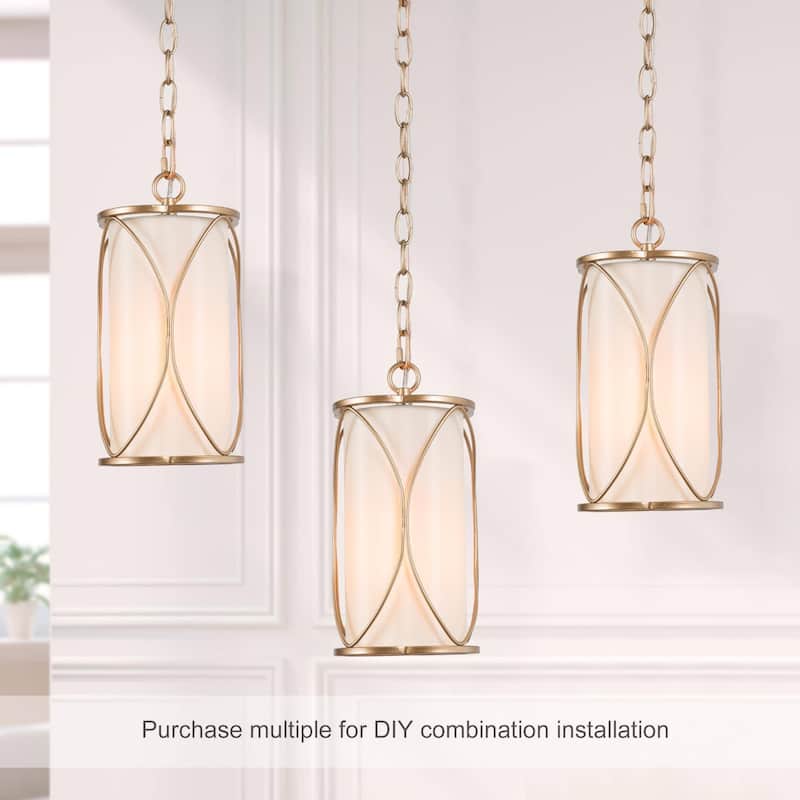 Velus Modern Farmhouse Mini Pendant Cylinder Metal Bronze Cage Kitchen Island Lights for Dining Room