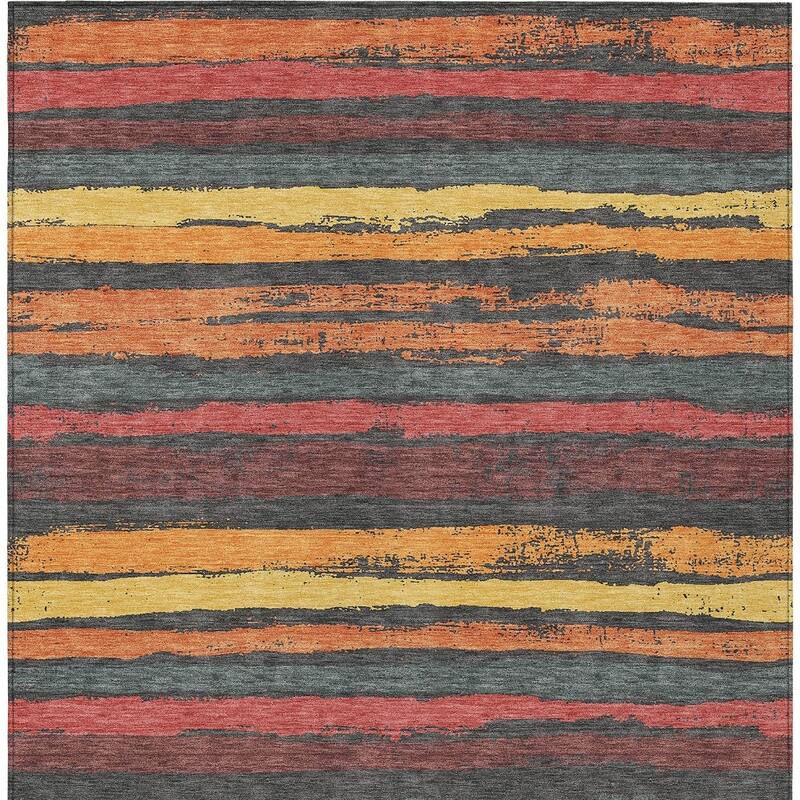 HomeRoots Striped Transitional Rectangle Outdoor Rug