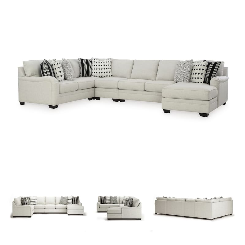 Signature Design by Ashley Huntsworth Dove Gray 5-Piece Sectional with Chaise - 155"W x 99"D x 38"H