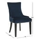 preview thumbnail 10 of 8, SAFAVIEH Dining Lester Navy Dining Chairs (Set of 2) - 22" x 24.8" x 36.4"