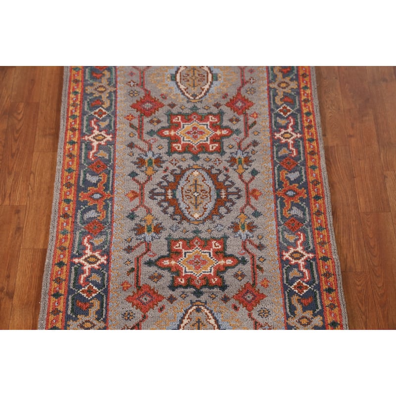 Traditional Heriz Serapi Indian Runner Rug Handmade Wool Carpet - 2'7" x 7'11"