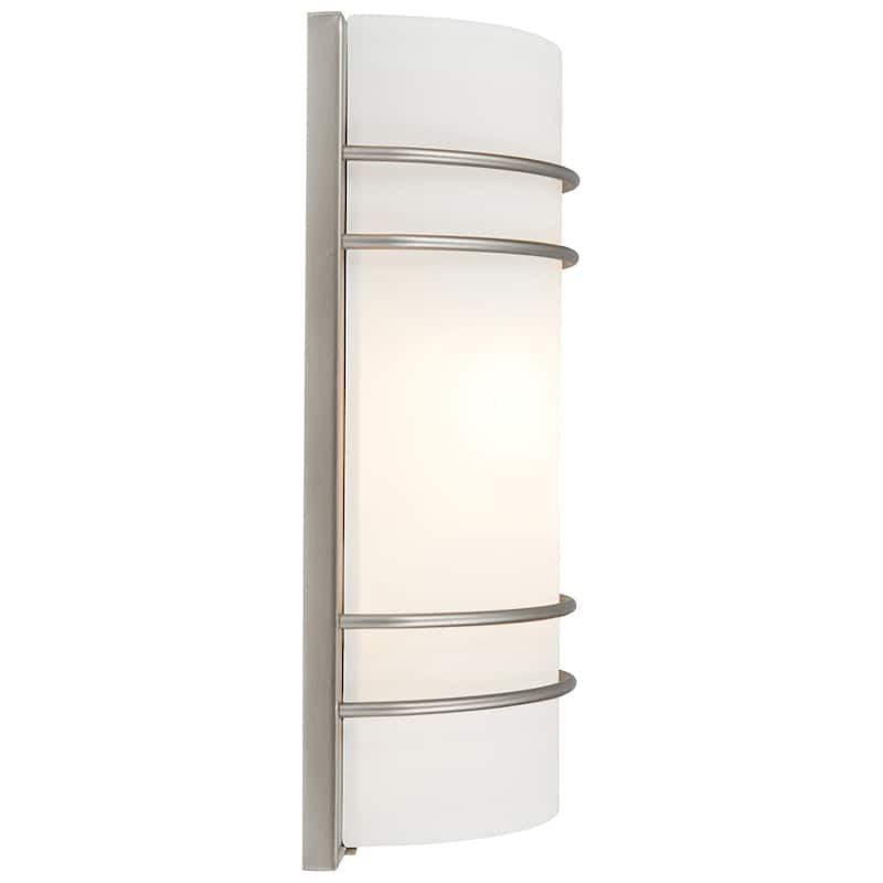 Access Lighting Cassi 1-Light Wall Sconce - Brushed Steel Finish - Opal Glass Shade - SSL Dedicated LED - 16W