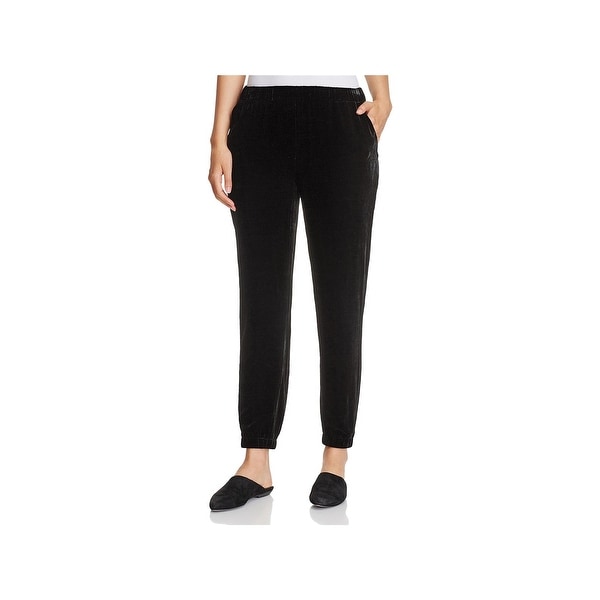 eileen fisher black velvet pants