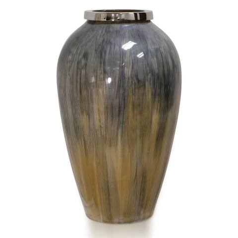 StyleCraft Gold Smoke 17-inch Multi Color Glass Vase