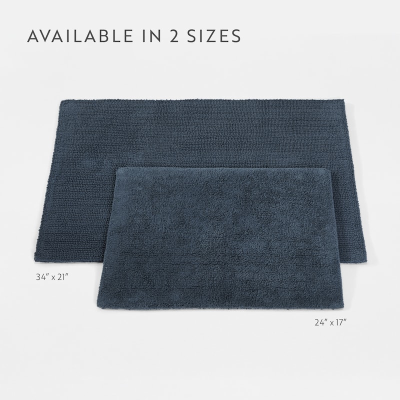 Becky Cameron 100% Cotton Reversible Solid Bath Mat
