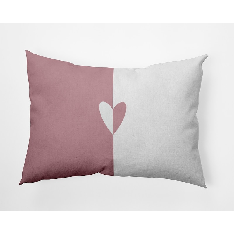 Modern Heart Valentines Day Decorative Throw Pillow - 14" x 20" - Romantic Purple