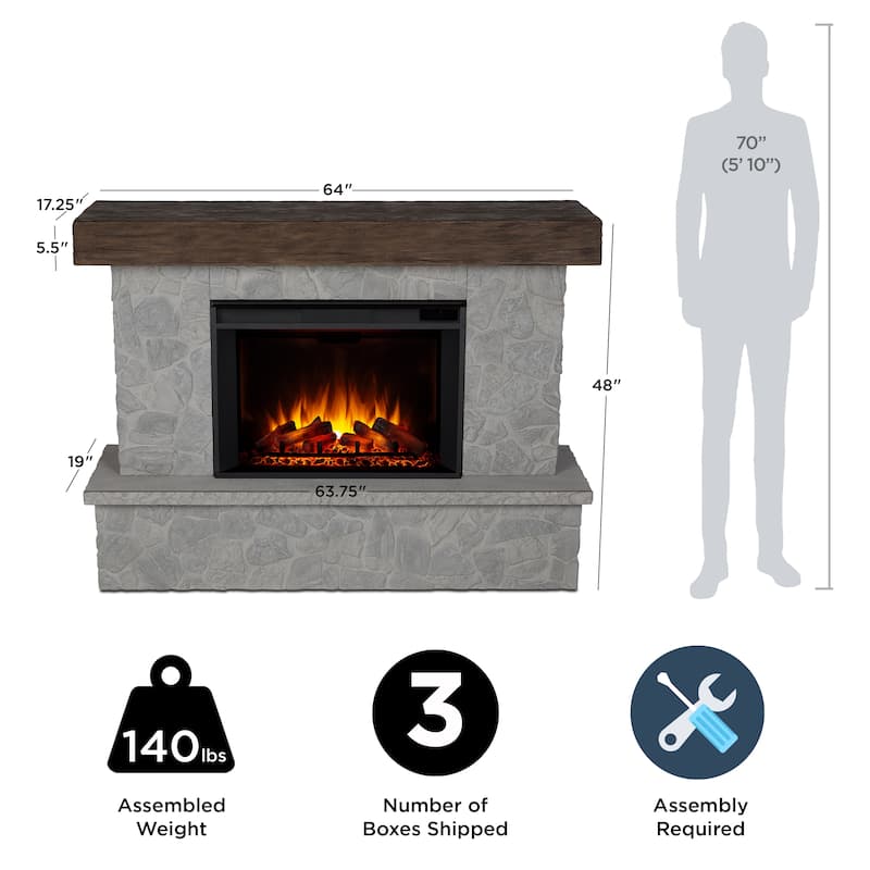 Odette Grand Electric Fireplace by Real Flame