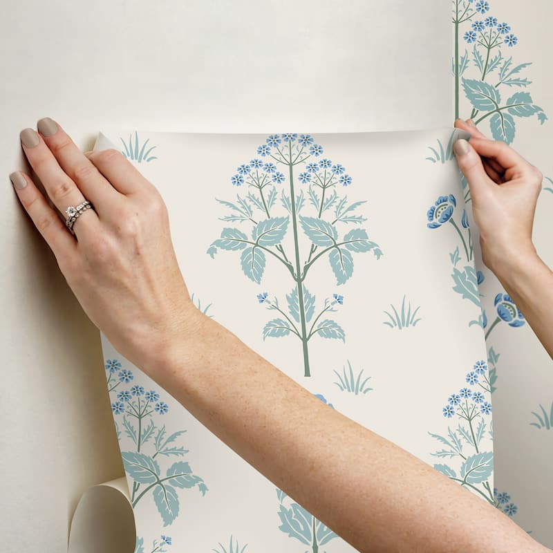 Meadow Sweet Chalk and Wedgwood Peel and Stick Wallpaper