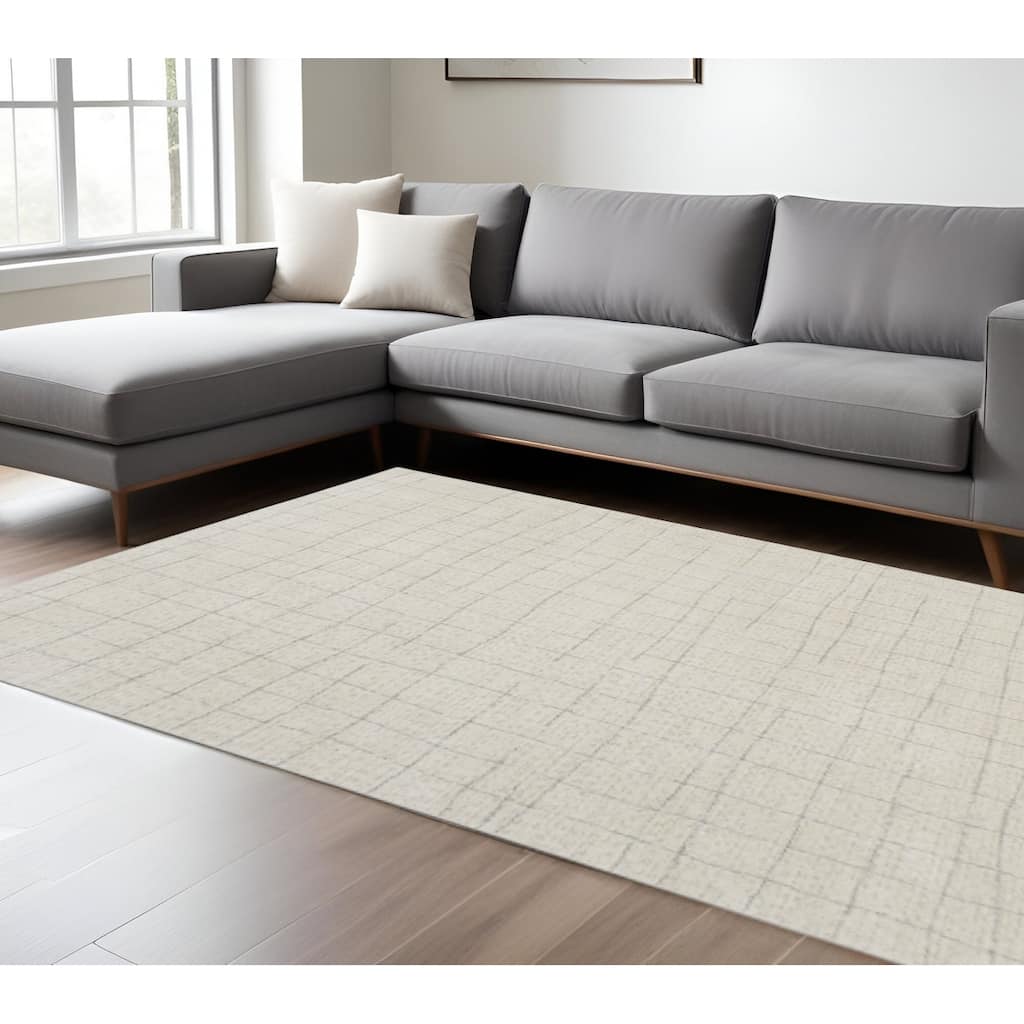 HomeRoots Abstract Scandinavian Rectangle Area Rug