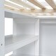 preview thumbnail 14 of 28, Full Size Loft Bed with Built-in Wardrobe and Storage Shelves, Solid Wood Loft Bedframe with Bulit-in Desk and 2 Storage Drawers