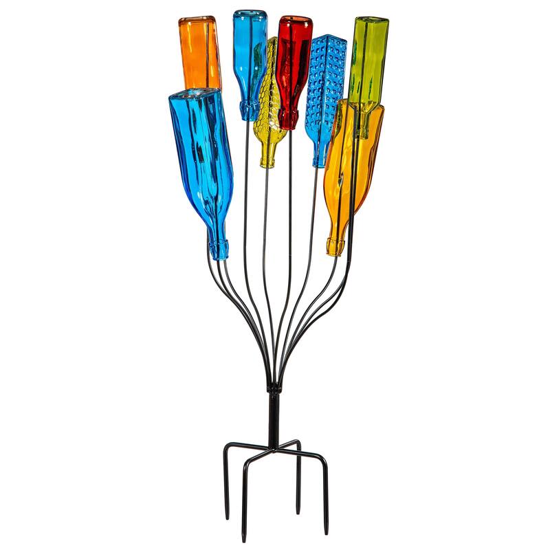 36" Metal Outdoor Bottle Tree Bush
