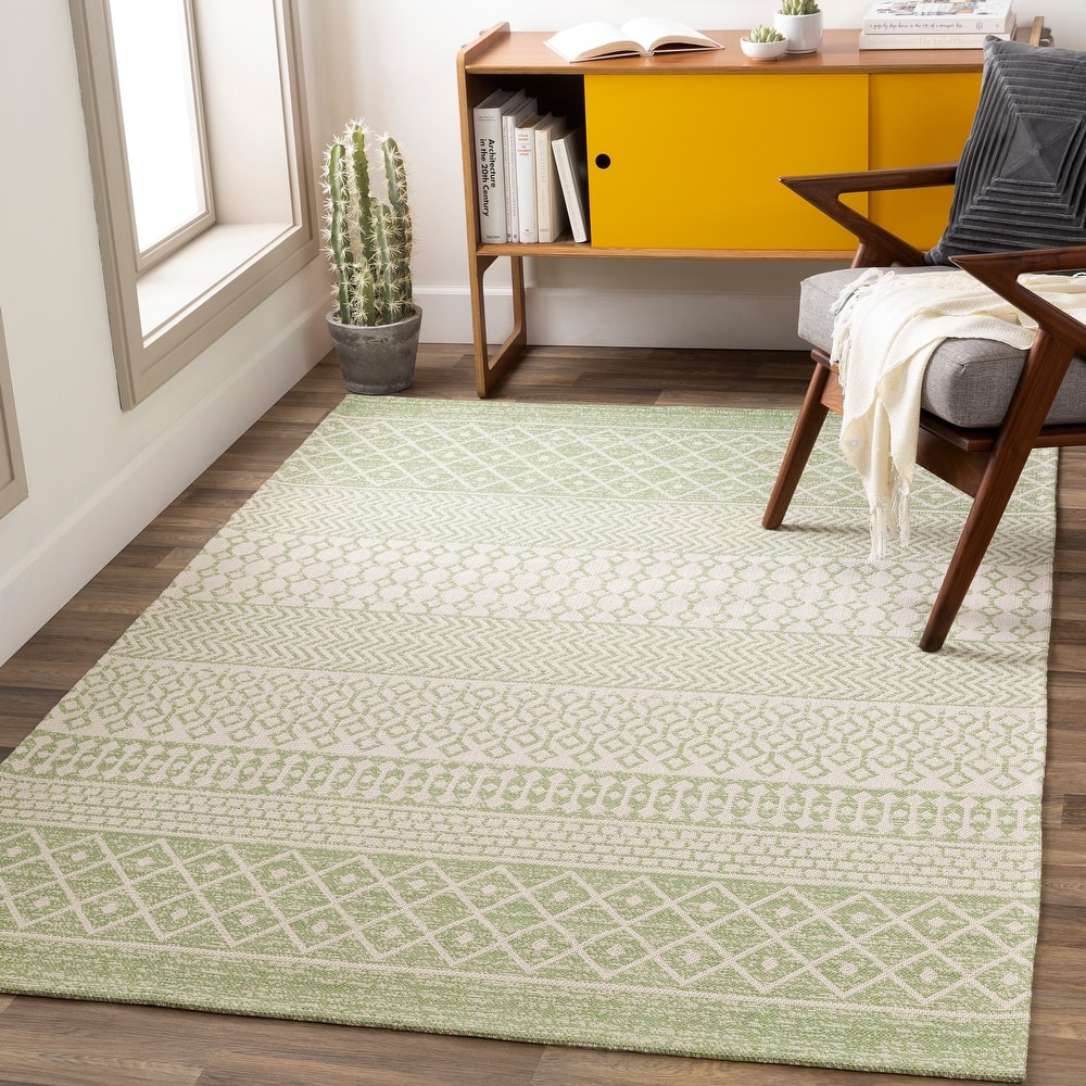 Livabliss Marbrey Moroccan Stripe Cotton Area Rug
