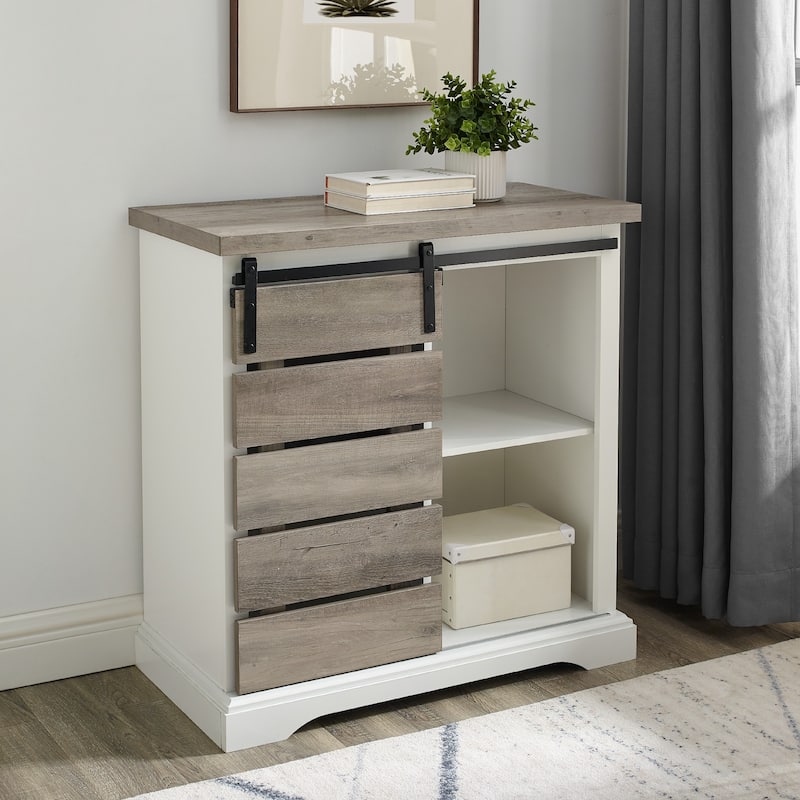 Middlebrook Kujawa 32-inch Sliding Slat Door Cabinet