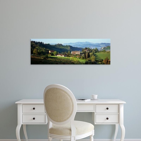 Easy Art Prints Panoramic Images's 'Houses on a landscape, Marches, Italy' Premium Canvas Art