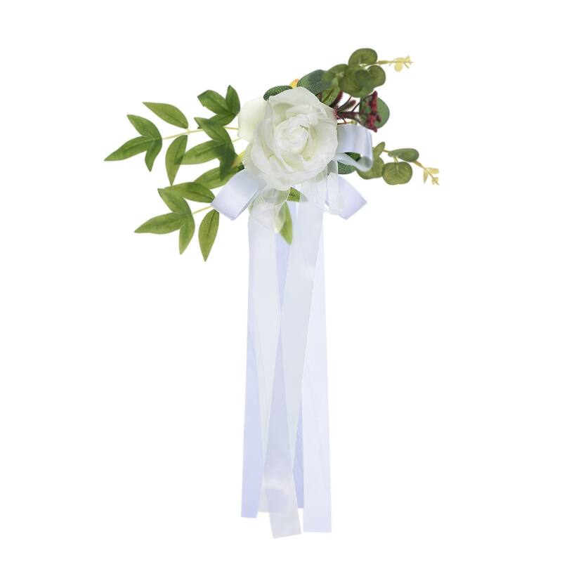 6Pcs Wedding Aisle Decorations Pew Flowers Chair Artificial Flowers