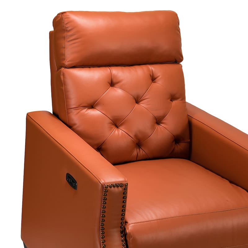 Alina 31.50" Wide Genuine Leather Power Recliner with USB Port