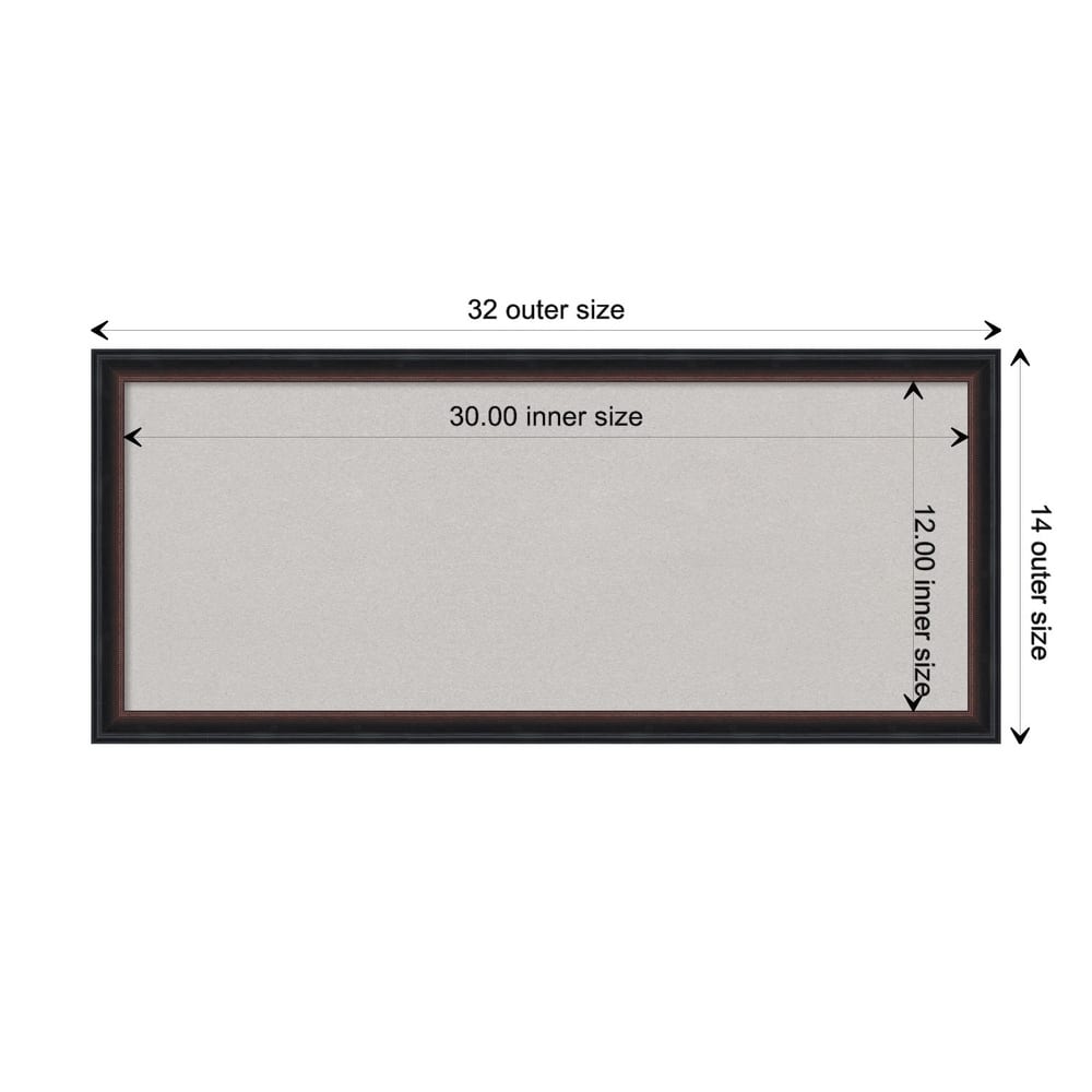 Salon Scoop Wood Framed Grey Corkboard Bulletin Board