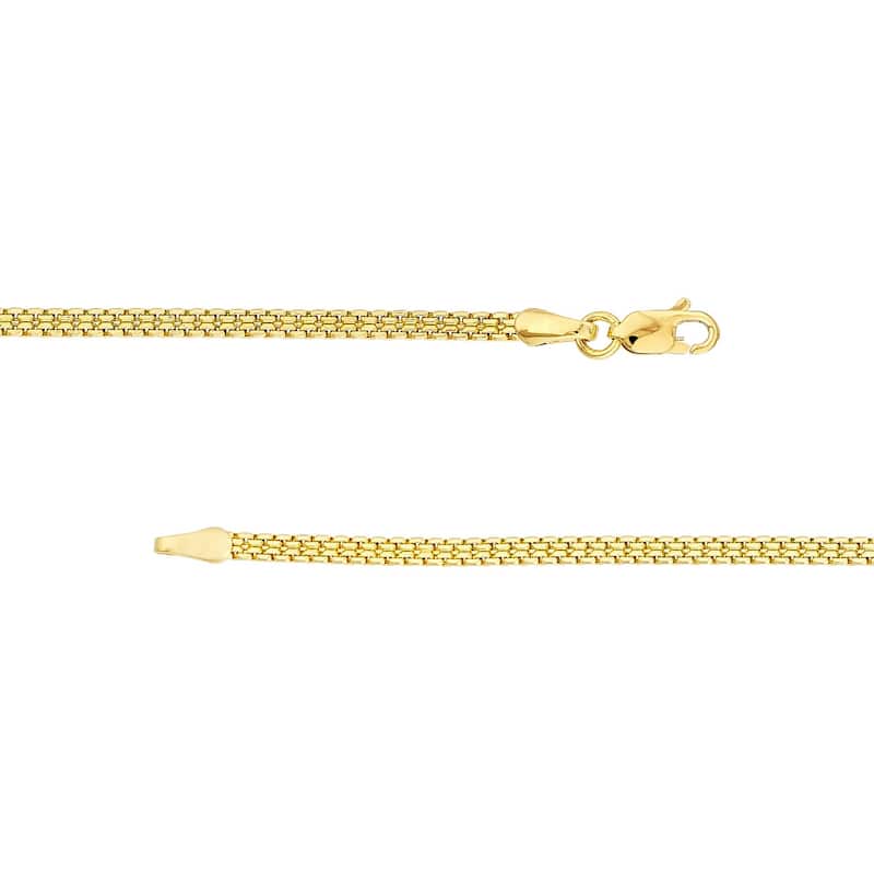 Curata 14k Yellow Gold 7.5" 2.5mm Bismark Chain Layering Bracelet