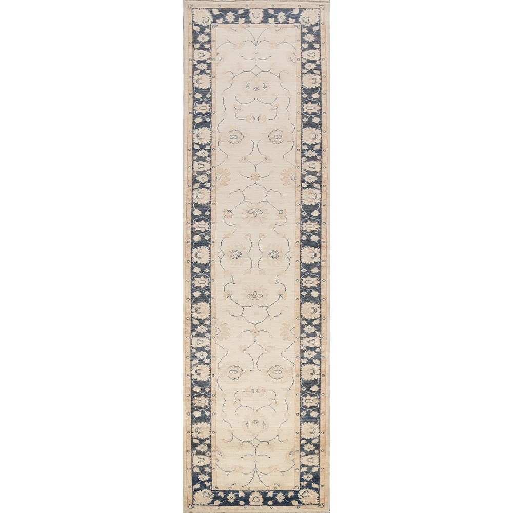 Vegetable Dye Peshawar Chobi Oriental Runner Rug Wool Hand-knotted - 2'8" x 11'6"