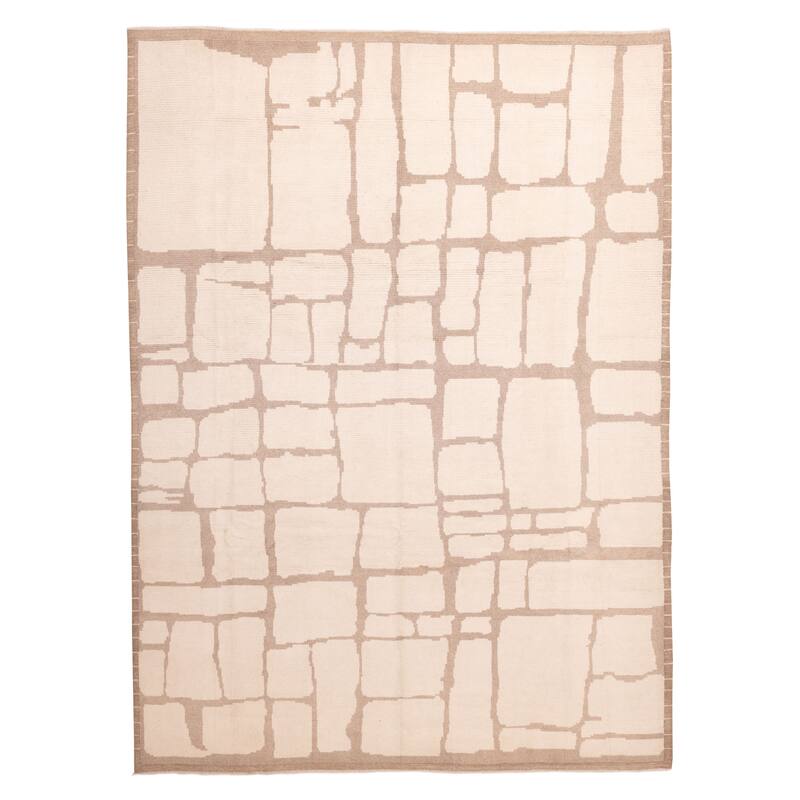 ECARPETGALLERY Hand-knotted Pak Finest Marrakesh Cream Wool Rug - 8'11 x 12'0