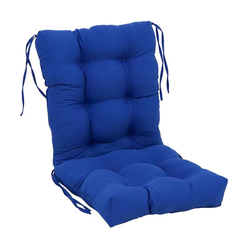 Multi-Section Tufted Twill Seat/Back Chair Cushion (Multiple Sizes) - 18 x 38 - Royal Blue