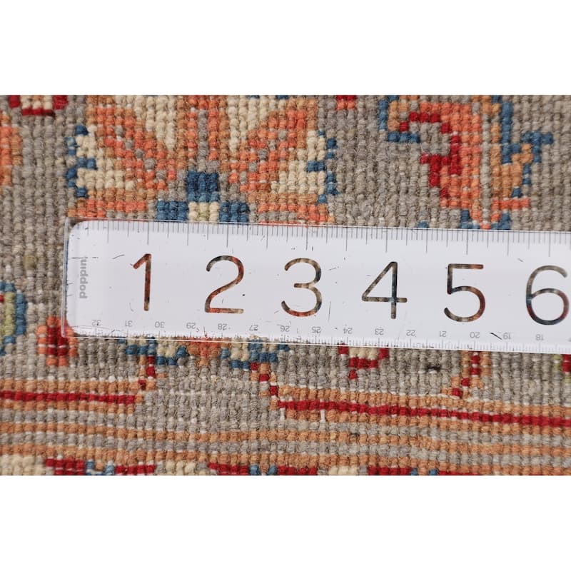 Grey Kazak Area Rug Hand-Knotted Traditional Wool Carpet - 4'10" x 6'6"