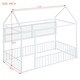 preview thumbnail 15 of 25, Twin Size Metal Bed House Bed Frame with Fence and Shelves, Black
