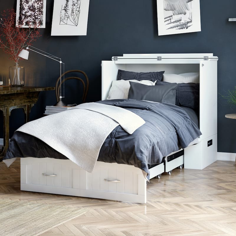 Southampton Murphy Bed Chest with Mattress & Built-In Charger