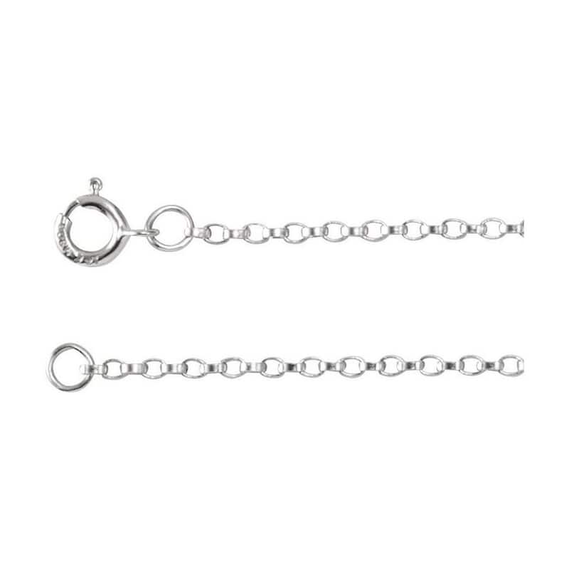 Curata 14k White Gold 1.1mm Rolo Chain Necklace (Spring-ring)