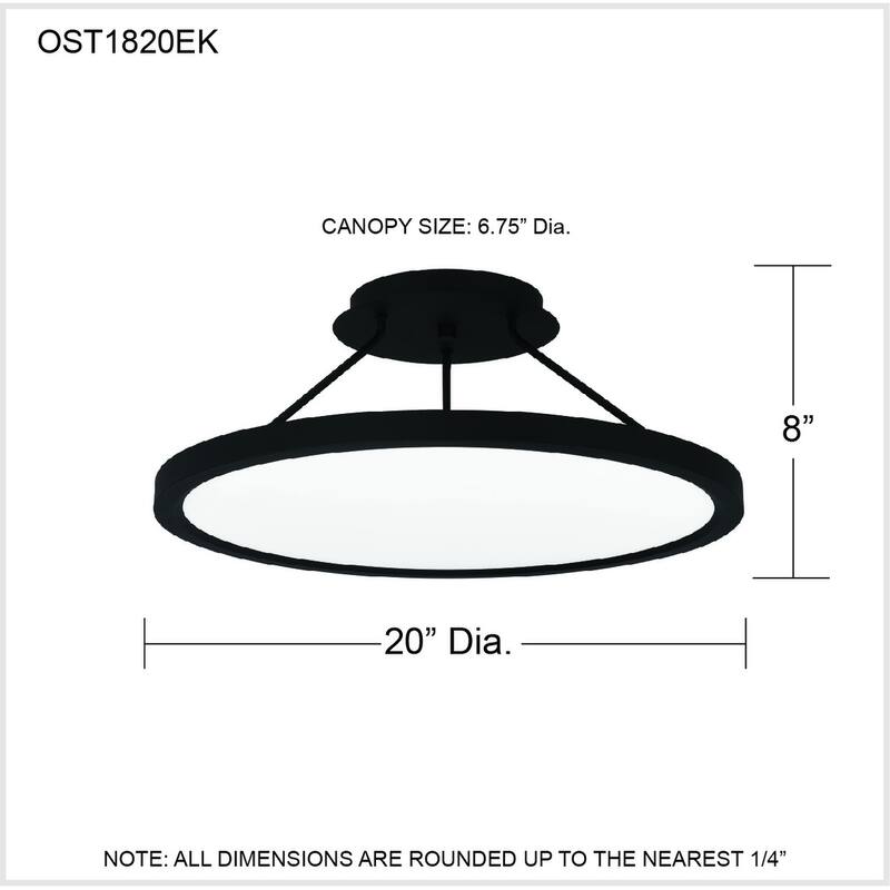 Outskirts Integrated LED Earth Black Semi-Flush Mount - Earth Black