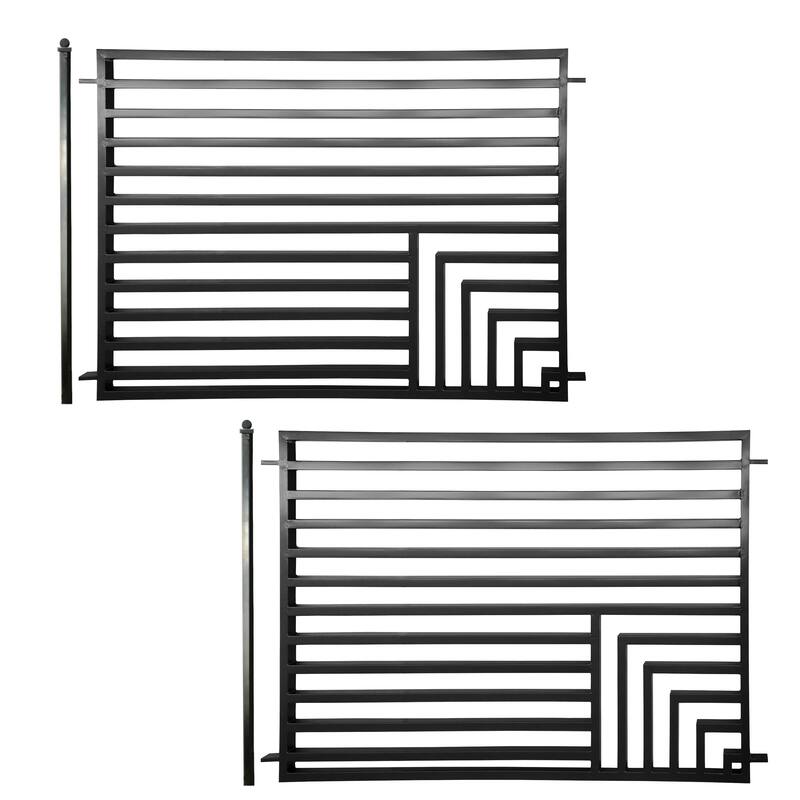 ALEKO Garden Yard Modern Florence Style Steel Fence Set of 2