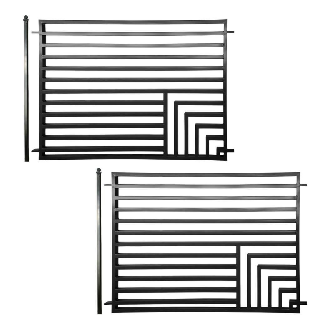 ALEKO Garden Yard Modern Florence Style Steel Fence Set of 2