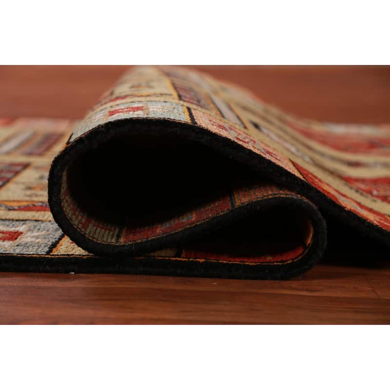 Hand Knotted Oriental 100% Wool Carpet Traditional Tribal Yellow & Gold Heriz (serapi) Runner Rug - 10' 0'' X 4' 1''