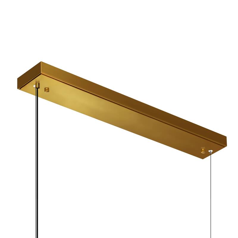 Moon Integrated LED 70in Brass Chandelier with Handcrafted Glass