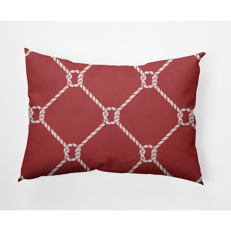 Ahoy Nautical Decorative Indoor Pillow - Ligonberry Red - 14" x 20"