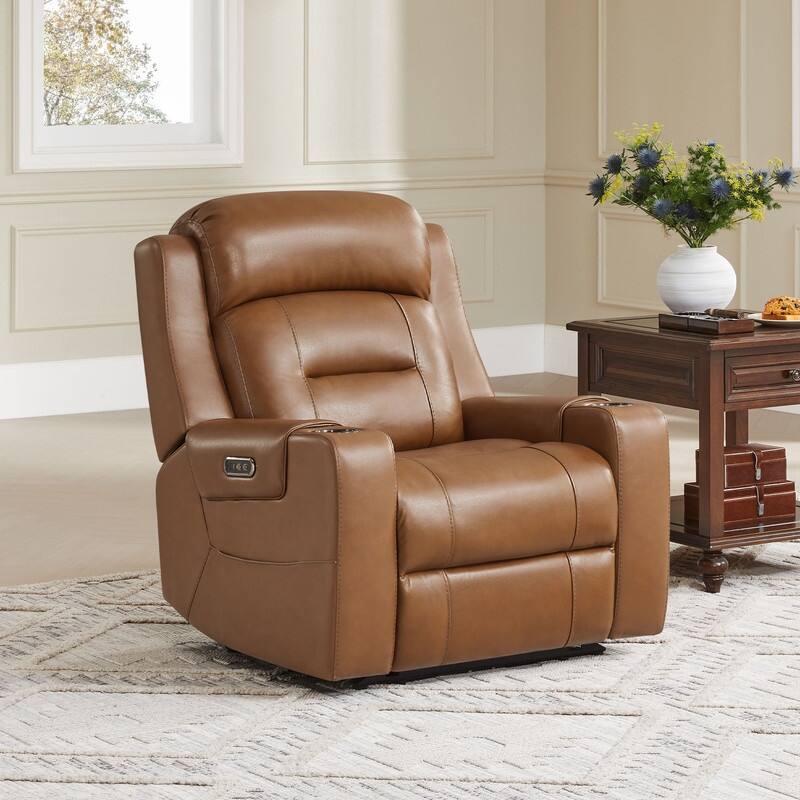 Anya Power Genuine Leather Recliner Chair Lay Flat Recliner
