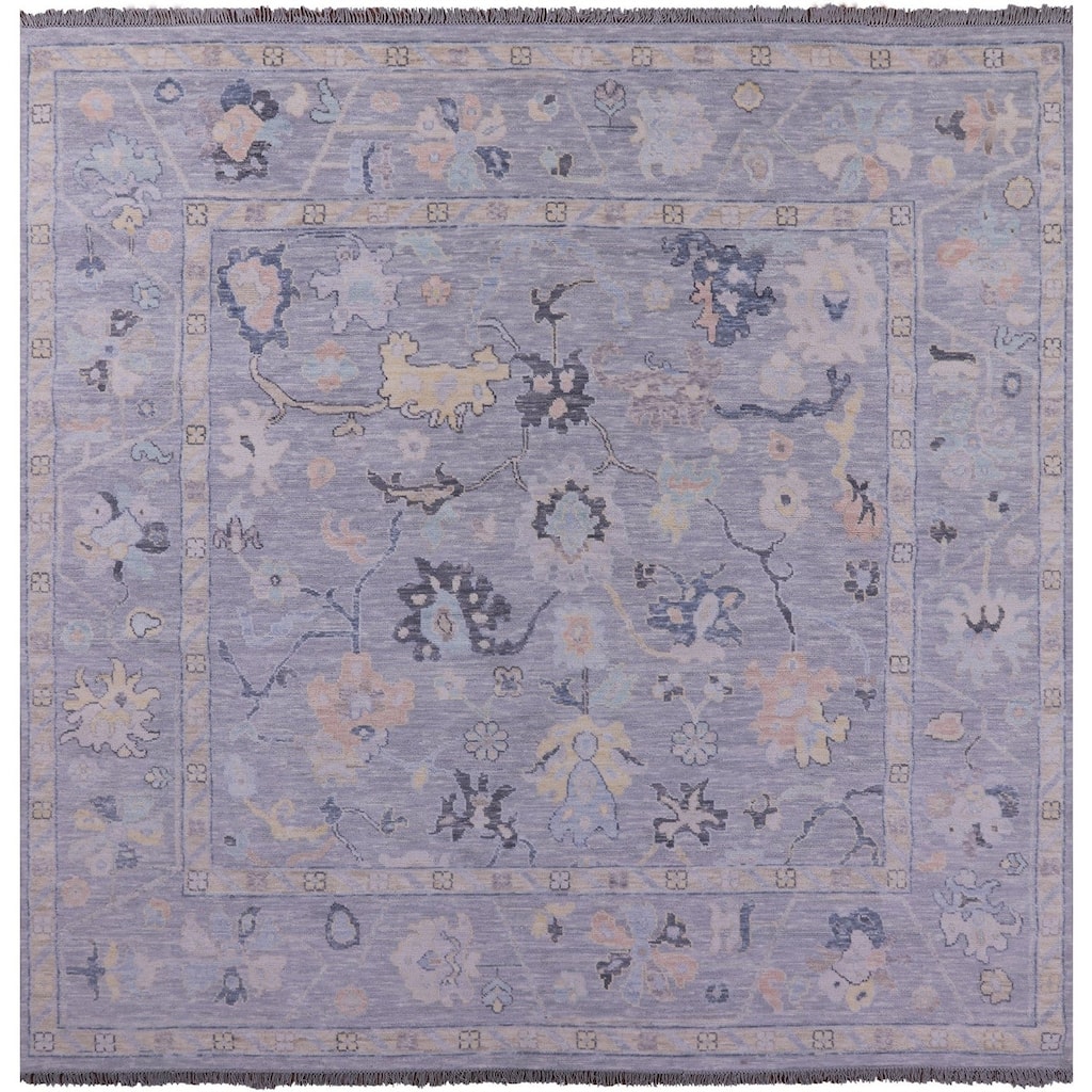 Golden Nile Grey Square Oushak Hand Knotted Wool Rug - 10' 0" X 10' 2"