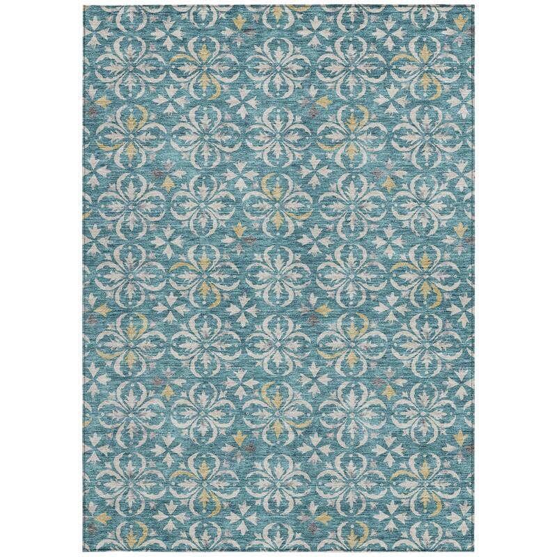 HomeRoots Floral Transitional Rectangle Outdoor Rug