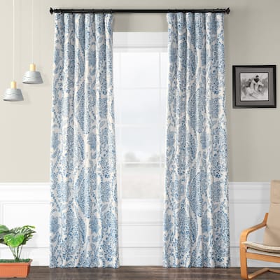 Exclusive Fabrics Tea Time Floral Room Darkening Curtain (2 Panels)