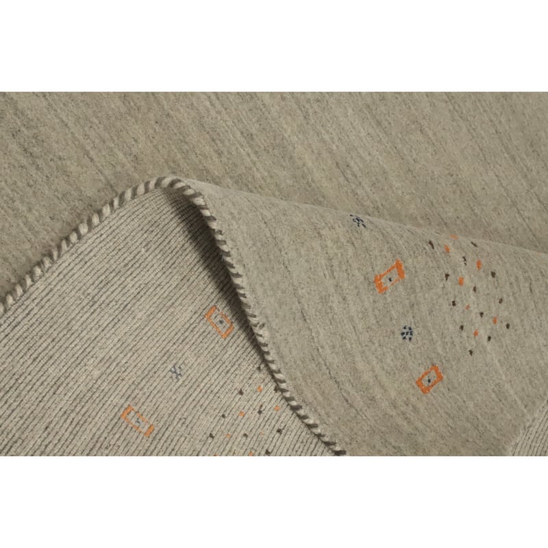 Hand Knotted Oriental 100% Wool Carpet Tribal Animal Pictorial Greys & Charcoal Gabbeh Area Rug - 7' 9'' X 5' 0''