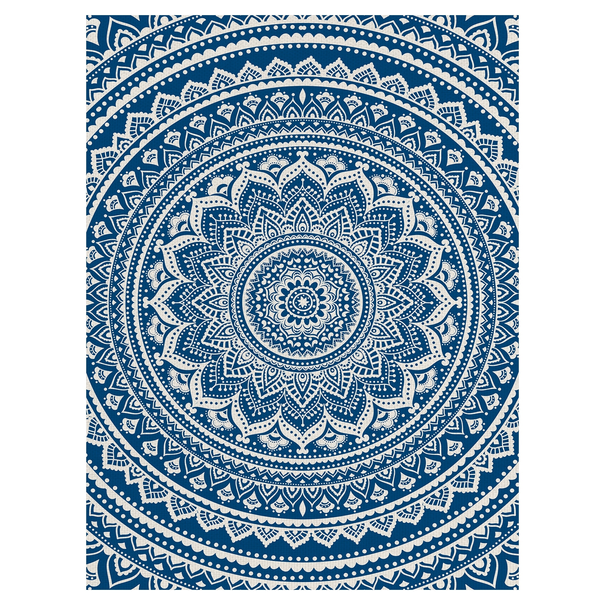 Medallion in Blue by Belle Maison Canvas Art Print