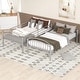 preview thumbnail 6 of 15, Elegant Twin Over Twin Metal Bunk Bed with Built-in Ladder and Guardrails, Divided into Two Beds, Silver